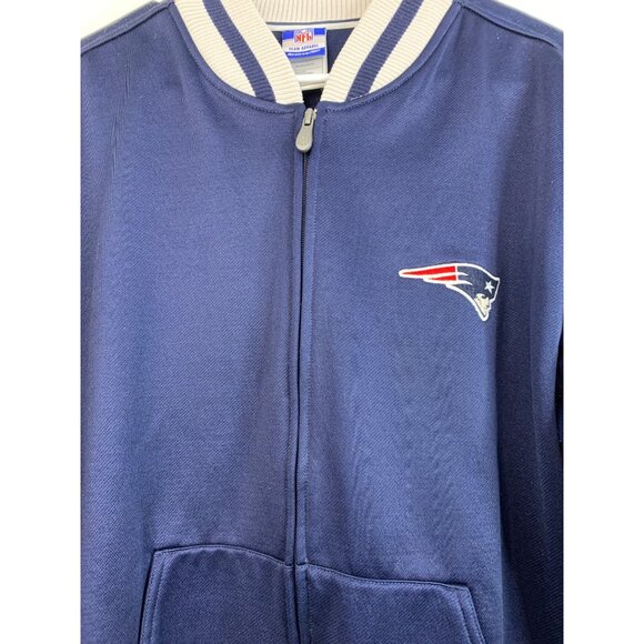 Mens Reebok NFL Team Apparel New England Patriots Jacket M Blue Track Fleece - Picture 10 of 10